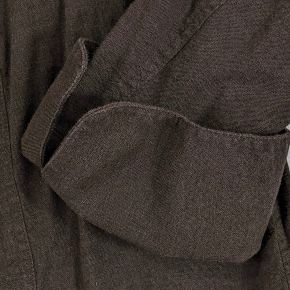 CJ Banks Top Womens 2X Brown Linen Shacket Career Capsule Minimalist Utility - Picture 4 of 13